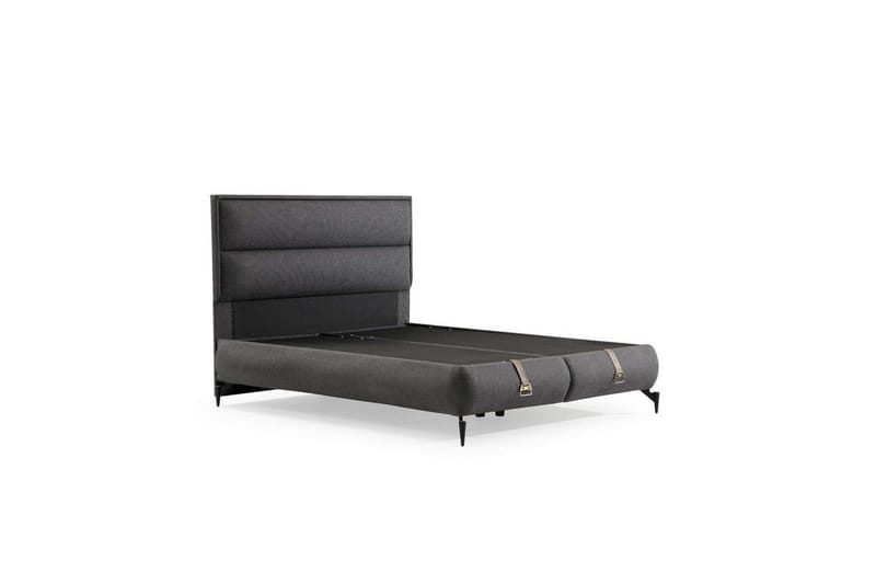 Sängbotten & Sänggavel för Enkel Säng Springsure Mörkgrå - 100 x 41 x 200 cm - Möbler - Sovrum - Sängram & sängstomme