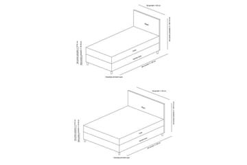 Sängbotten & Sänggavel för Enkel Säng Sudamal Brun - 120 x 110 x 200 cm - Möbler - Sovrum - Sängram & sängstomme