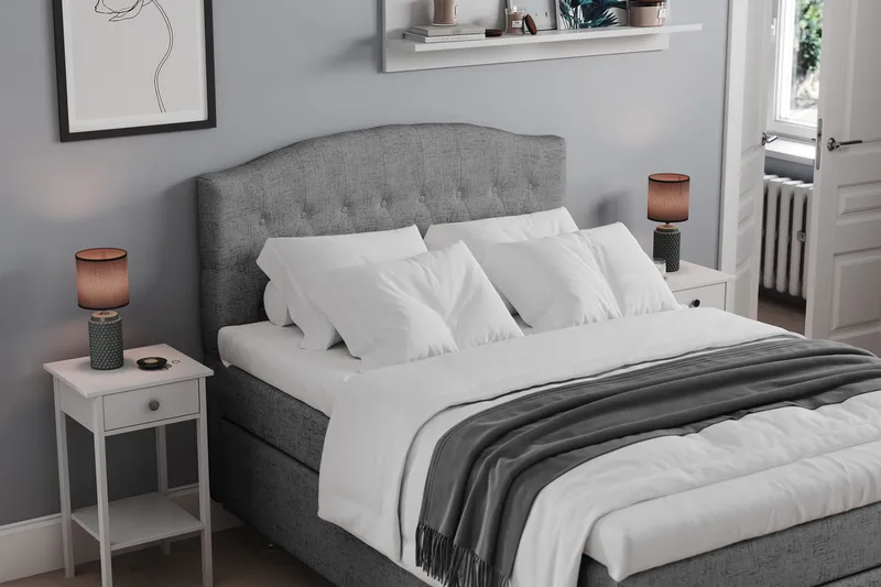 Belda Sänggavel 120 cm Svängd - Grå - Möbler - Sovrum - Sänggavlar