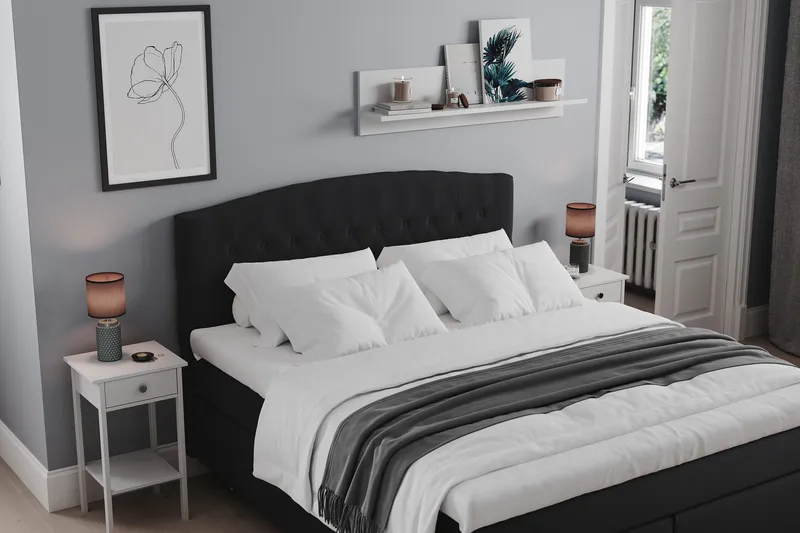 Belda Sänggavel 180 cm Svängd - Svart - Möbler - Sovrum - Sänggavlar