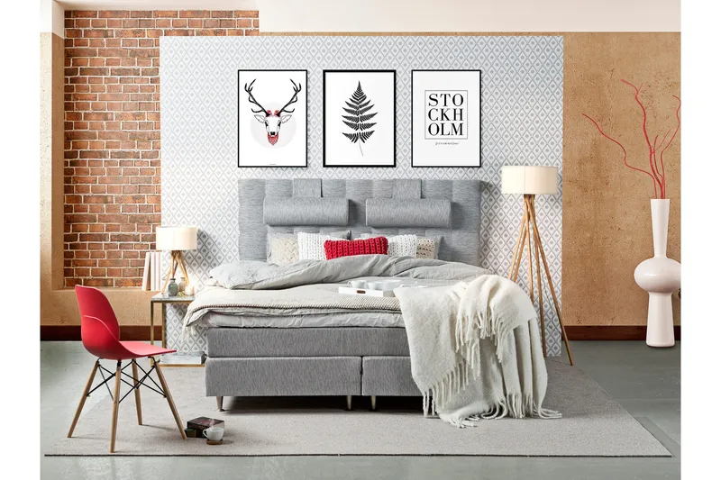 Drömsk Sänggavel 180 cm - Ljusgrå - Möbler - Sovrum - Sänggavlar