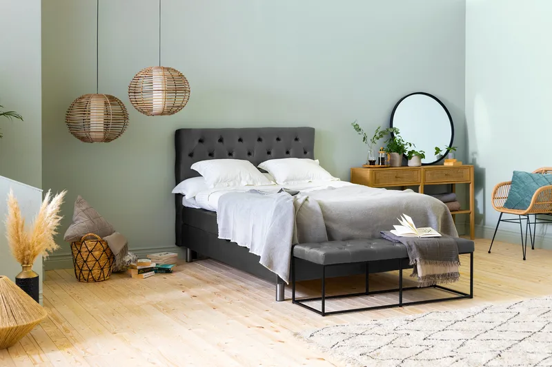 Ella Sänggavel 120 cm Djuphäftad - Mellangrå/Sammet - Möbler - Sovrum - Sänggavlar