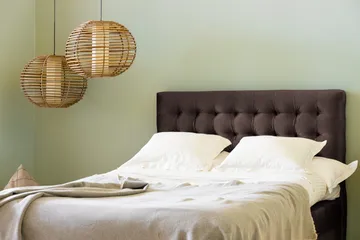 Ella Sänggavel 120 cm Rutig - Brun/Sammet - Möbler - Sovrum - Sänggavlar