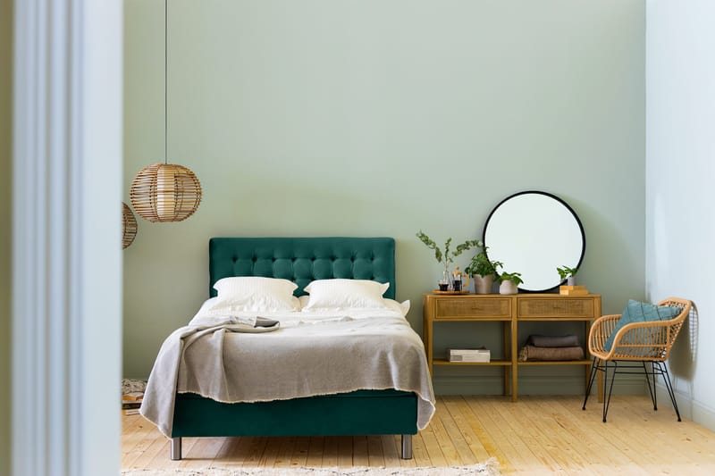 Ella Sänggavel 120 cm Rutig - Grön/Sammet - Möbler - Sovrum - Sänggavlar