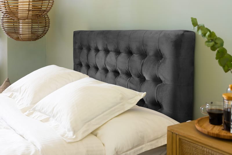 Ella Sänggavel 120 cm Rutig - Mellangrå/Sammet - Möbler - Sovrum - Sänggavlar