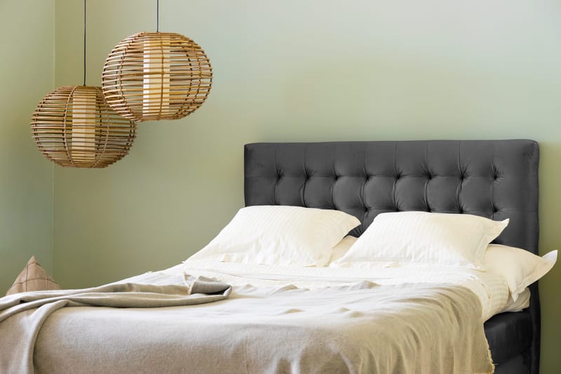 Ella Sänggavel 120 cm Rutig - Mellangrå/Sammet - Möbler - Sovrum - Sänggavlar