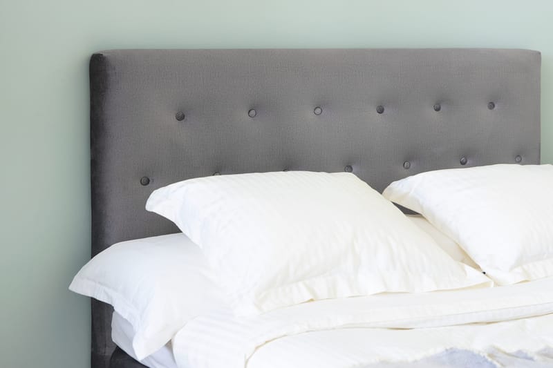 Ella Sänggavel 140 cm Knappar - Grå/Sammet - Möbler - Sovrum - Sänggavlar