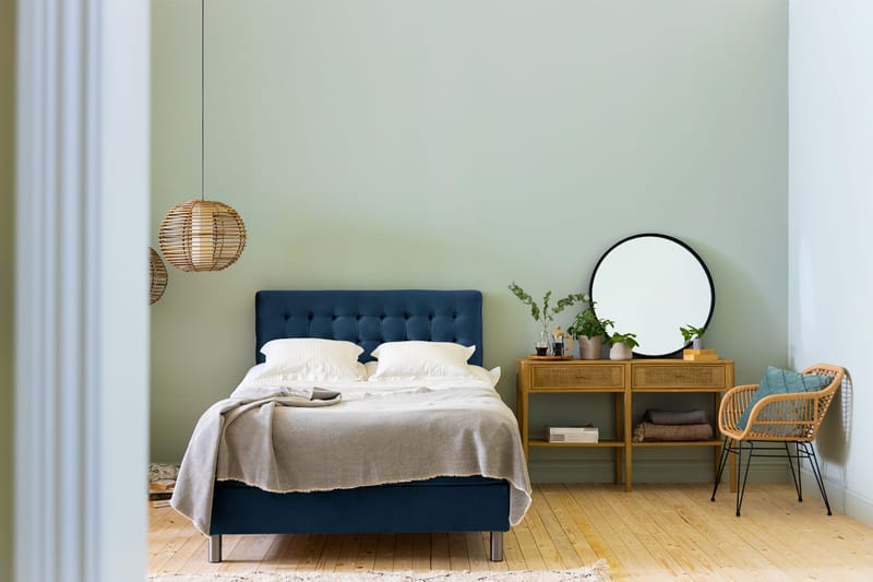 Ella Sänggavel 140 cm Rutig - Blå/Sammet - Möbler - Sovrum - Sänggavlar