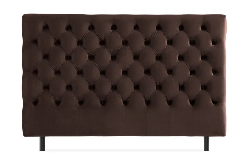 Ella Sänggavel 160 cm Djuphäftad, Brun/Sammet