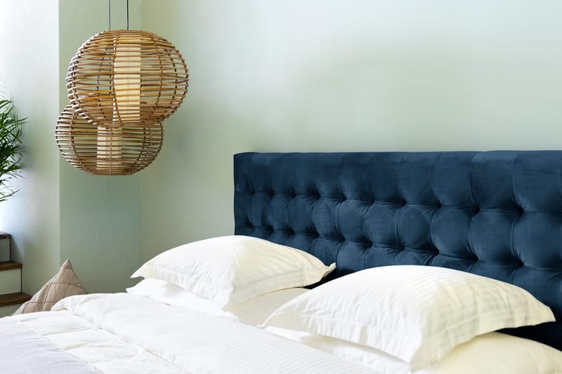 Ella Sänggavel 160 cm Rutig - Blå/Sammet - Möbler - Sovrum - Sänggavlar