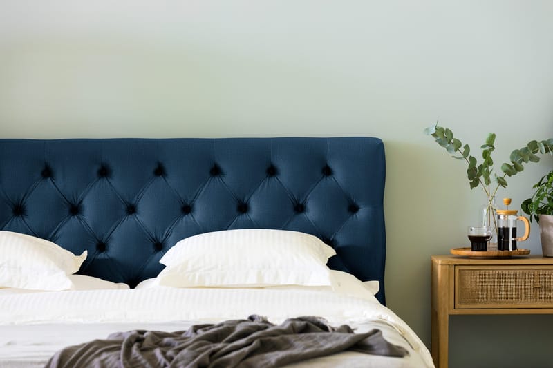 Ella Sänggavel 180 cm Djuphäftad - Blå/Sammet - Möbler - Sovrum - Sänggavlar