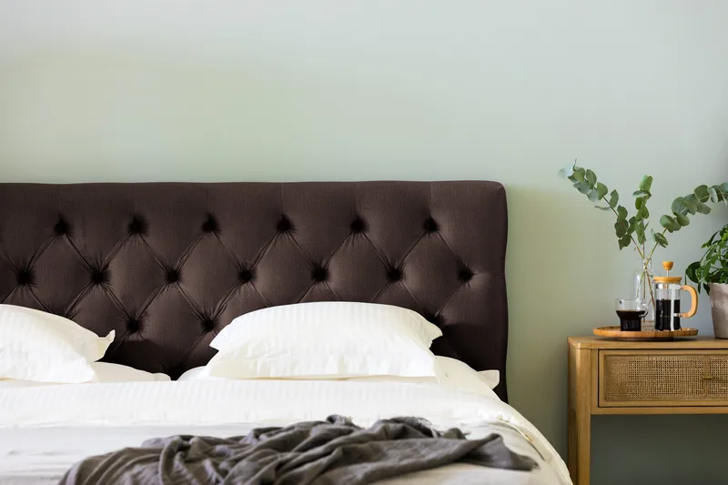 Ella Sänggavel 180 cm Djuphäftad - Brun/Sammet - Möbler - Sovrum - Sänggavlar