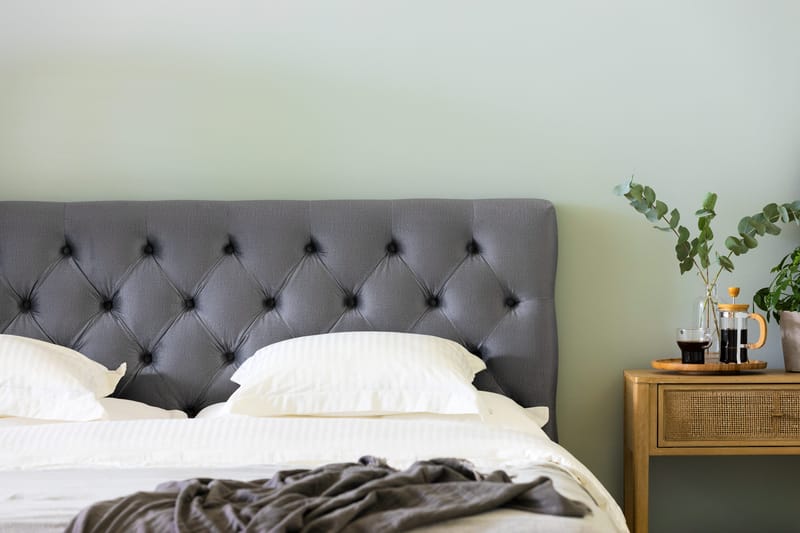 Ella Sänggavel 180 cm Djuphäftad - Grå/Sammet - Möbler - Sovrum - Sänggavlar