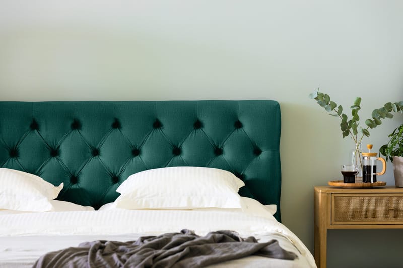 Ella Sänggavel 180 cm Djuphäftad - Grön/Sammet - Möbler - Sovrum - Sänggavlar