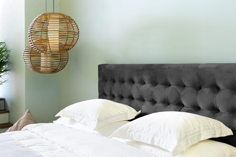 Ella Sänggavel 180 cm Rutig - Mellangrå/Sammet - Möbler - Sovrum - Sänggavlar