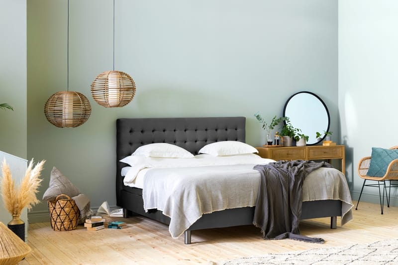 Ella Sänggavel 180 cm Rutig - Mellangrå/Sammet - Möbler - Sovrum - Sänggavlar