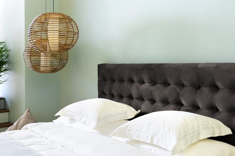 Ella Sänggavel 180 cm Rutig - Mörkgrå/Sammet - Möbler - Sovrum - Sänggavlar