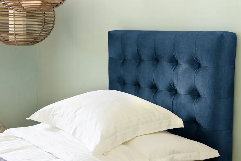 Ella Sänggavel 90 cm Rutig - Blå/Sammet - Möbler - Sovrum - Sänggavlar