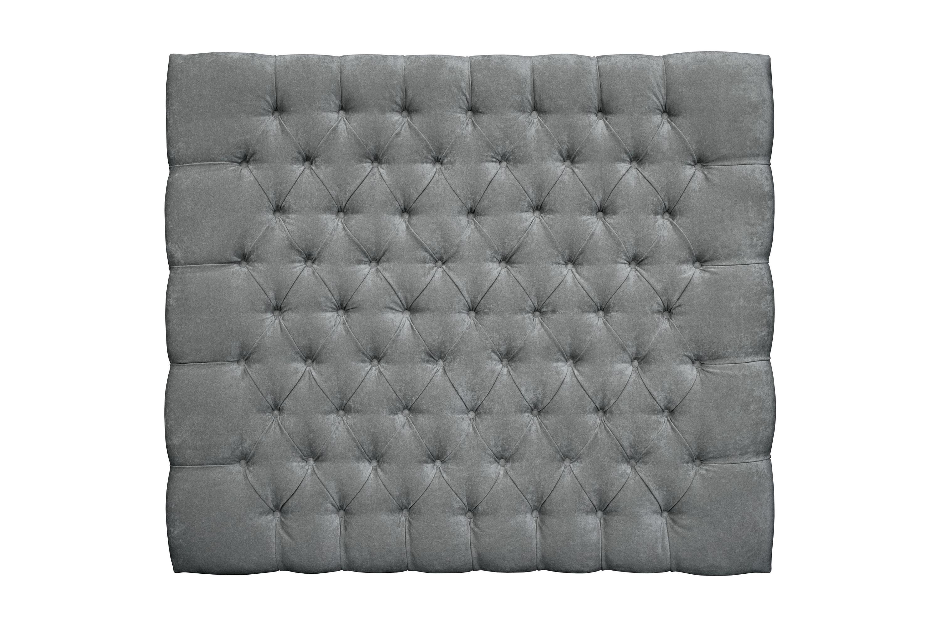 grand xl sänggavel 120 cm grå sammet -