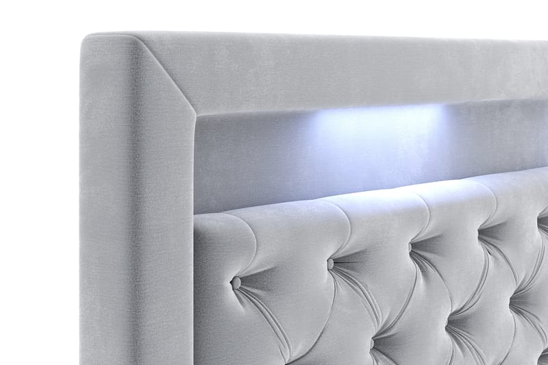 Hilton Velvet LED Pääty 200 - Ljusgrå - Möbler - Sovrum - Sänggavlar