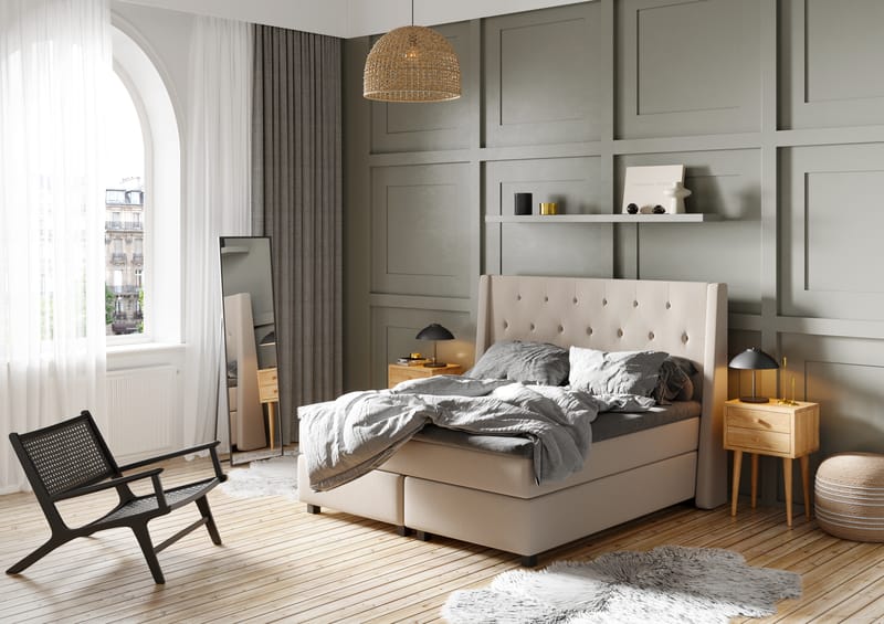 HUNT Sänggavel 210 Beige - Möbler - Sovrum - Sänggavlar