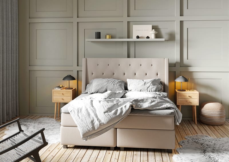 HUNT Sänggavel 210 Beige - Möbler - Sovrum - Sänggavlar
