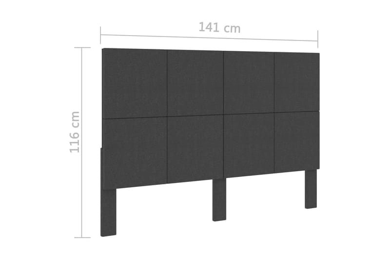 Huvudgavel mörkgrå tyg tuftad 140x200 cm - Grå - Sänggavlar