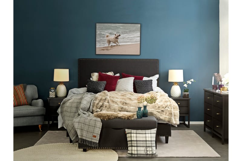 Jolie Sänggavel 185 cm Låg - Svart - Möbler - Sovrum - Sänggavlar