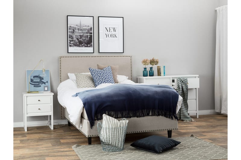 Jolie Sänggavel 185x120 cm Låg - Beige - Möbler - Sovrum - Sänggavlar