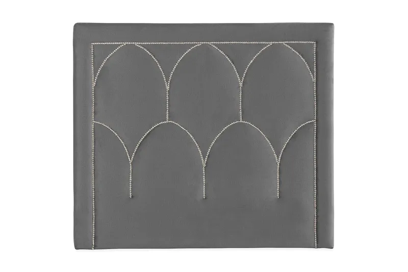 Leva Sänggavel 120cm, Mörkgrå/Sammet