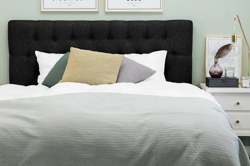 Lucky Diamant Sänggavel 160 cm - Svart/Grå - Möbler - Sovrum - Sänggavlar