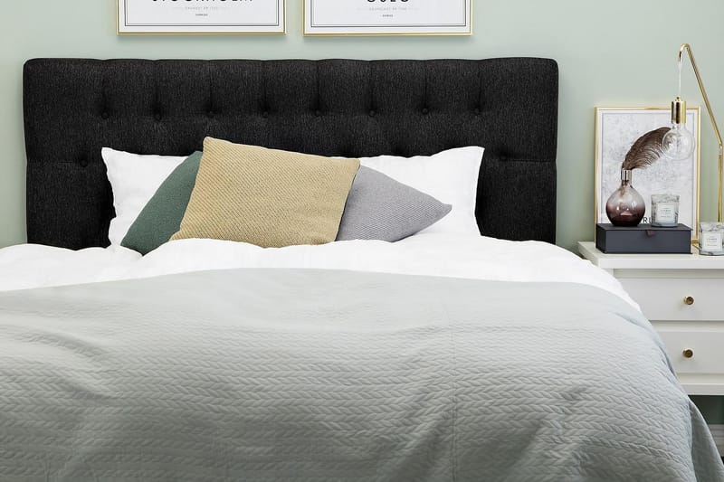 Lucky Diamant Sänggavel 160 cm - Svart/Grå - Möbler - Sovrum - Sänggavlar