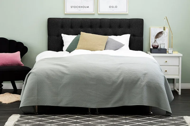 Lucky Diamant Sänggavel 160 cm - Svart/Grå - Möbler - Sovrum - Sänggavlar