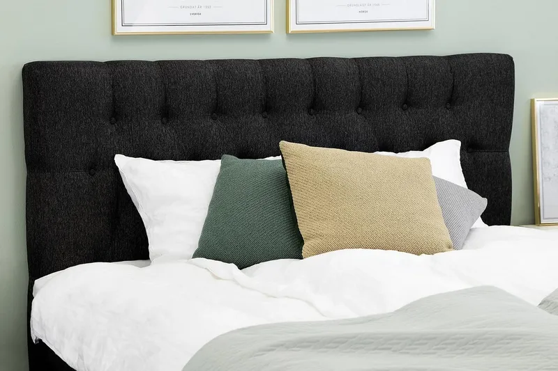 Lucky Diamant Sänggavel 160 cm - Svart/Grå - Möbler - Sovrum - Sänggavlar