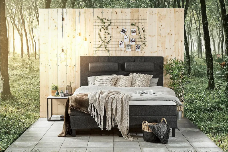 Lucky Sänggavel Slät 180 cm - Svart/Grå - Möbler - Sovrum - Sänggavlar