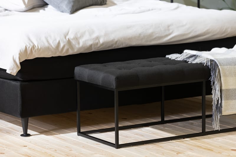 NOVELLA Sänggavel Rutig 180 cm Svart - Möbler - Sovrum - Sänggavlar