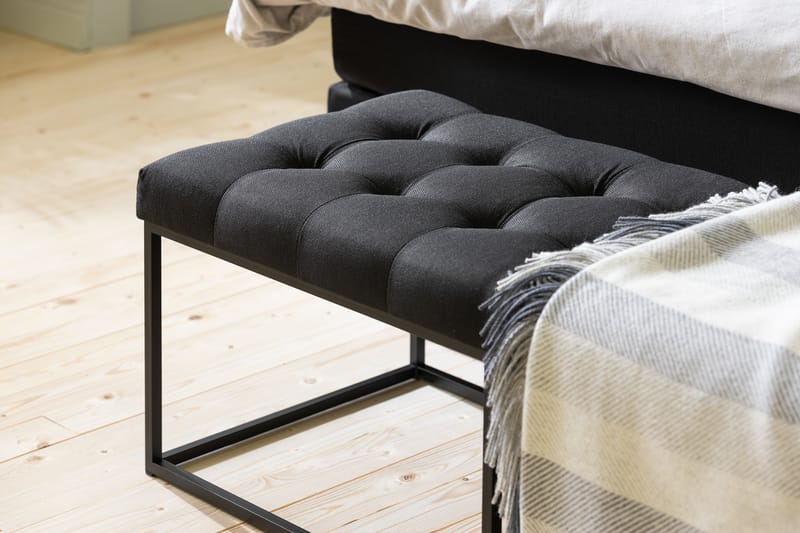 NOVELLA Sänggavel Rutig 180 cm Svart - Möbler - Sovrum - Sänggavlar