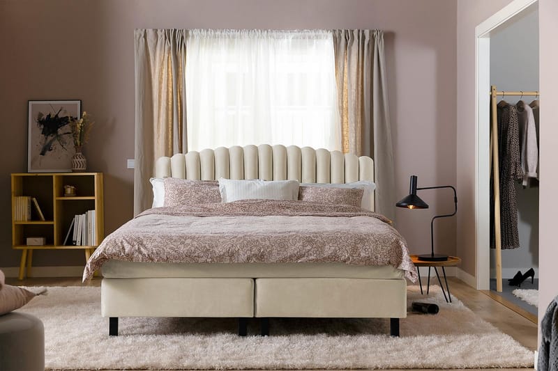 NUTAK Sänggavel 160 cm Sammet Beige - Sänggavlar