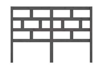 Sänggavel grå 146x4x100 cm massiv furu