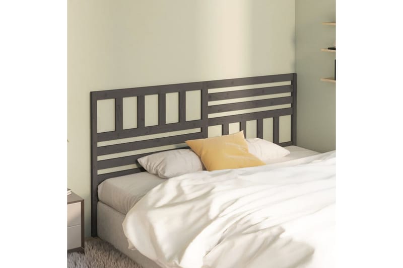 Sänggavel grå 186x4x100 cm massiv furu - Grå - Sänggavlar