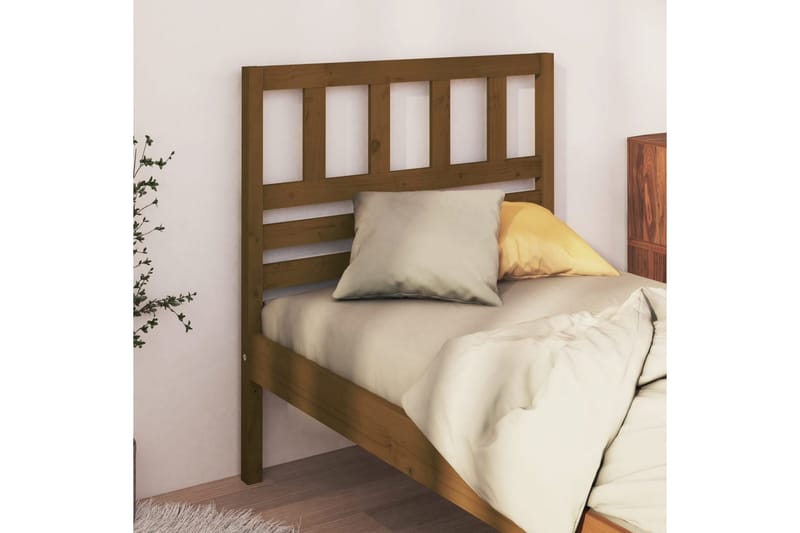 Sänggavel honungsbrun 81x4x100 cm massiv furu - Honung - Möbler - Sovrum - Sänggavlar
