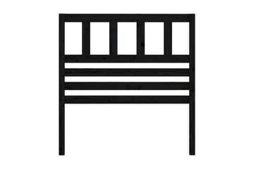 Sänggavel svart 106x4x100 cm massiv furu