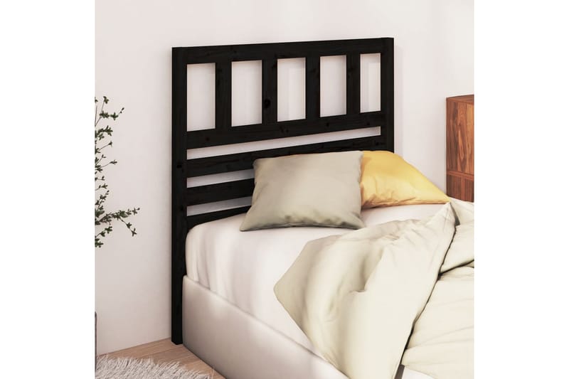 Sänggavel svart 81x4x100 cm massiv furu - Svart - Möbler - Sovrum - Sänggavlar