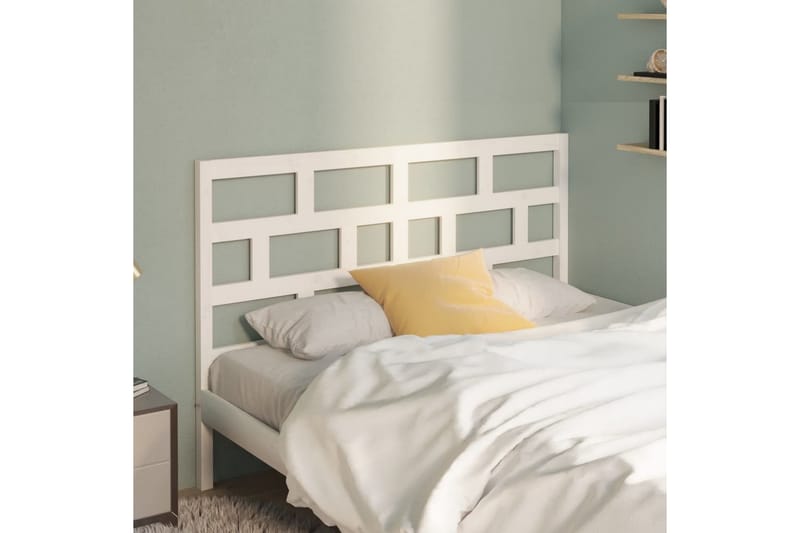 Sänggavel vit 146x4x100 cm massiv furu - Vit - Möbler - Sovrum - Sänggavlar