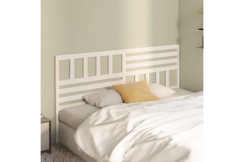 Sänggavel vit 206x4x100 cm massiv furu - Vit - Möbler - Sovrum - Sänggavlar