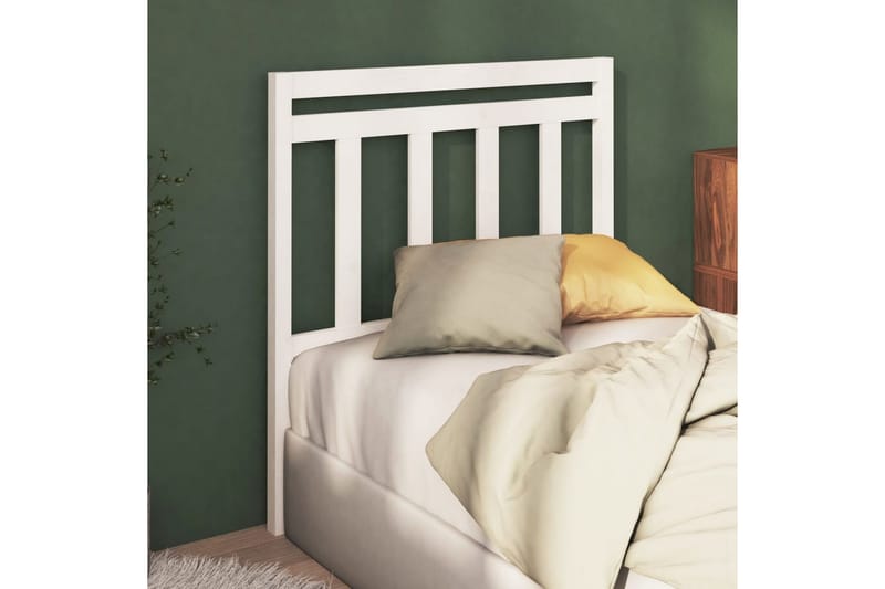 Sänggavel vit 81x4x100 cm massiv furu - Vit - Sänggavlar