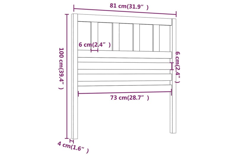 Sänggavel vit 81x4x100 cm massiv furu - Vit - Möbler - Sovrum - Sänggavlar