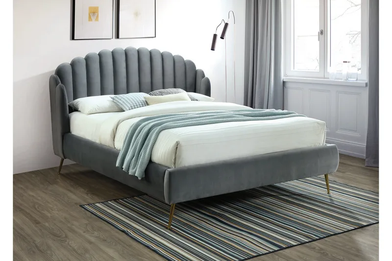 Acalabria Sängram 180x200 cm, Grå/Guld