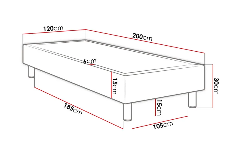 Adeliza Sängstomme 120x200 cm - Grå - Möbler - Sovrum - Sängram & sängstomme