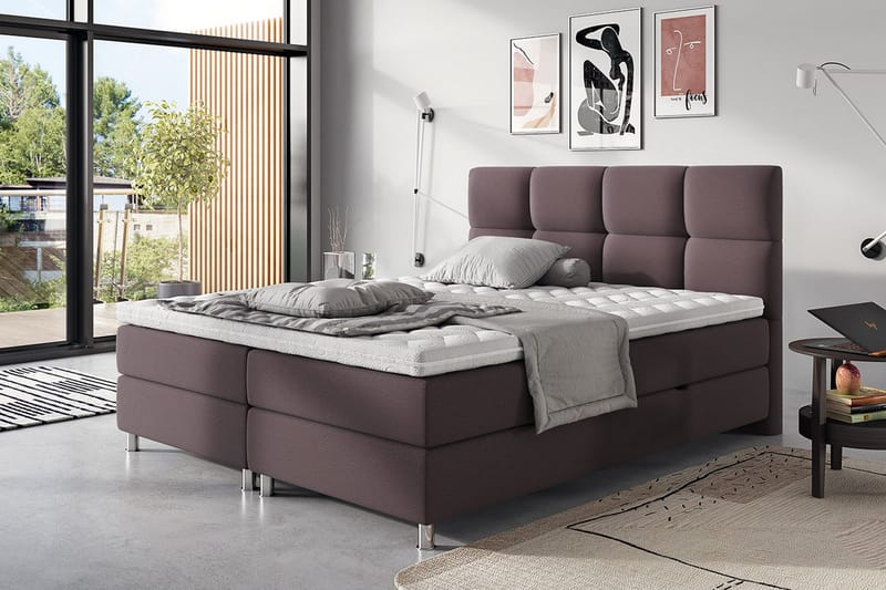 Adrianah Säng 200x200 cm - Grå/Vit - Möbler - Sovrum - Sängram & sängstomme